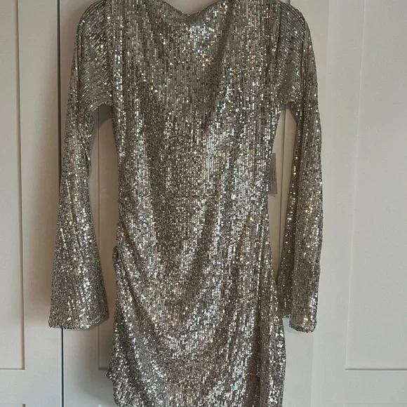 For Love and Lemons Tia Mini Dress in Silver - Picture 4 of 4